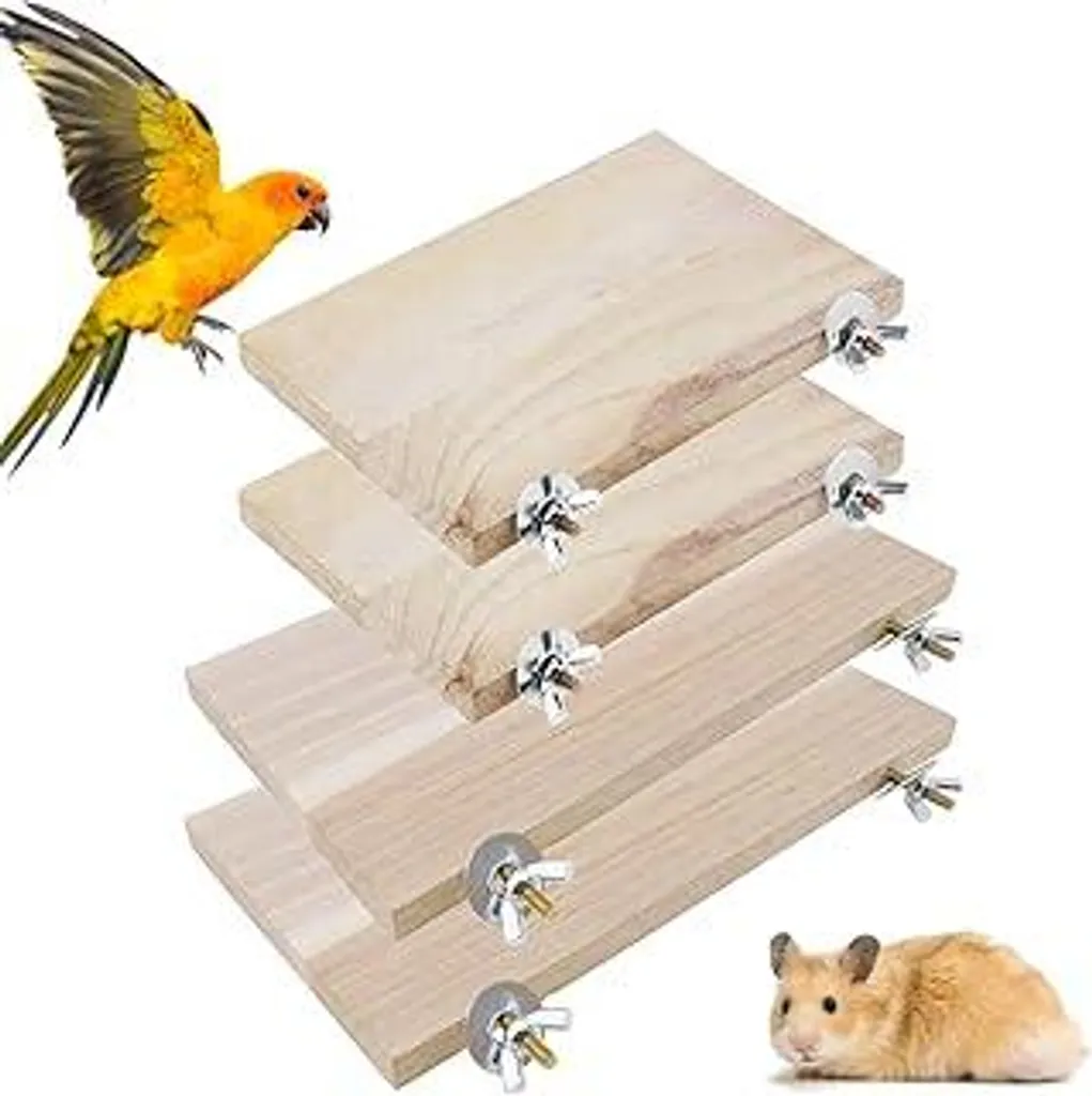 bangminda 4 pezzi Piattaforma per criceti Cincillà Set di accessori per criceti Piccoli animali Piattaforma rettangolare Trampolino rettangolare per gabbia Porcellini d'India Ratti Pappagallini Scoiattoli Scivolo per miele