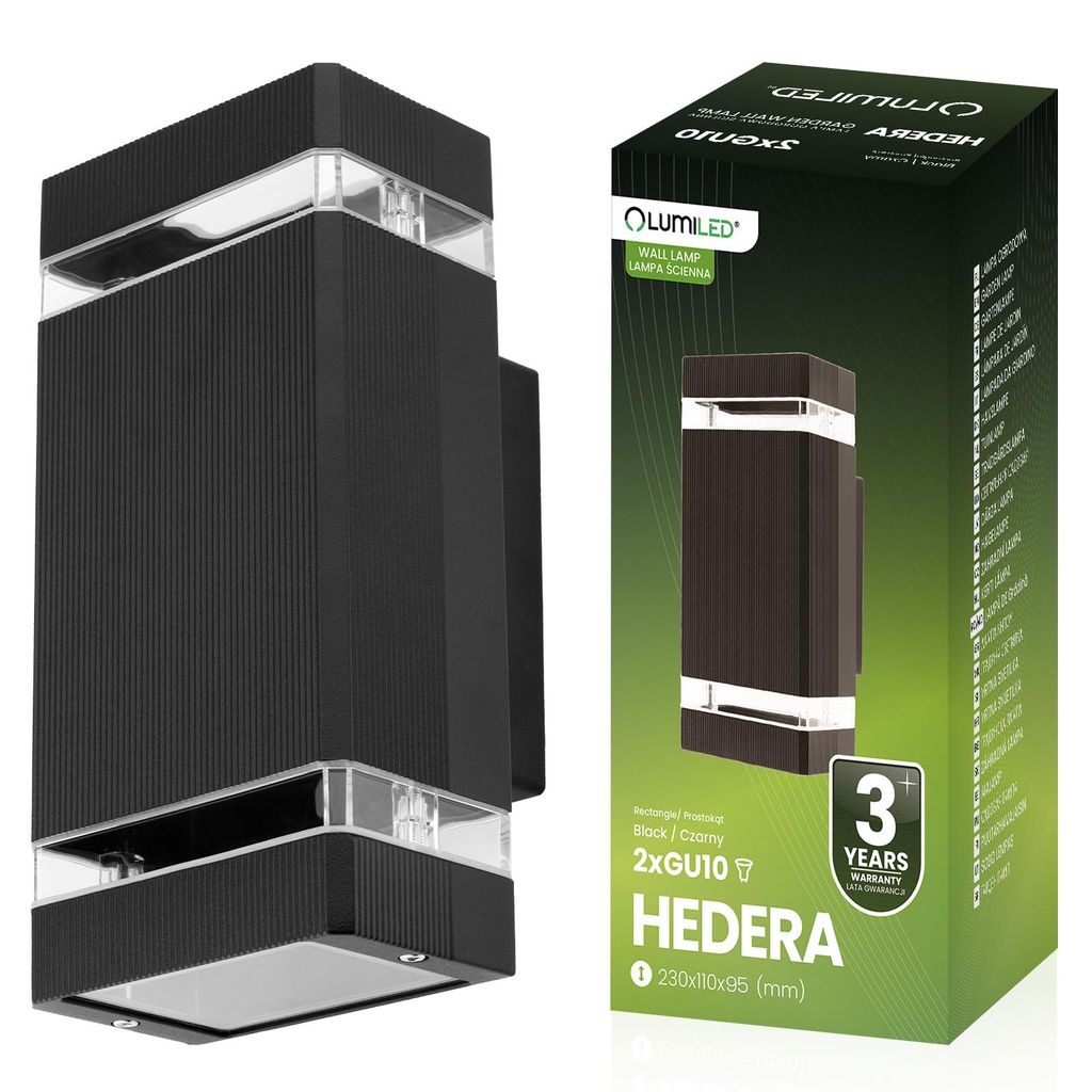 A product image showing a wall lamp and its packaging.