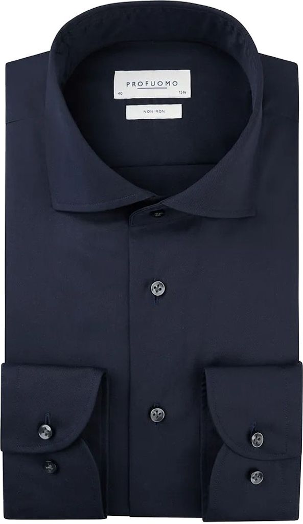 Profuomo Slim Fit Hemd Navy bügelfrei