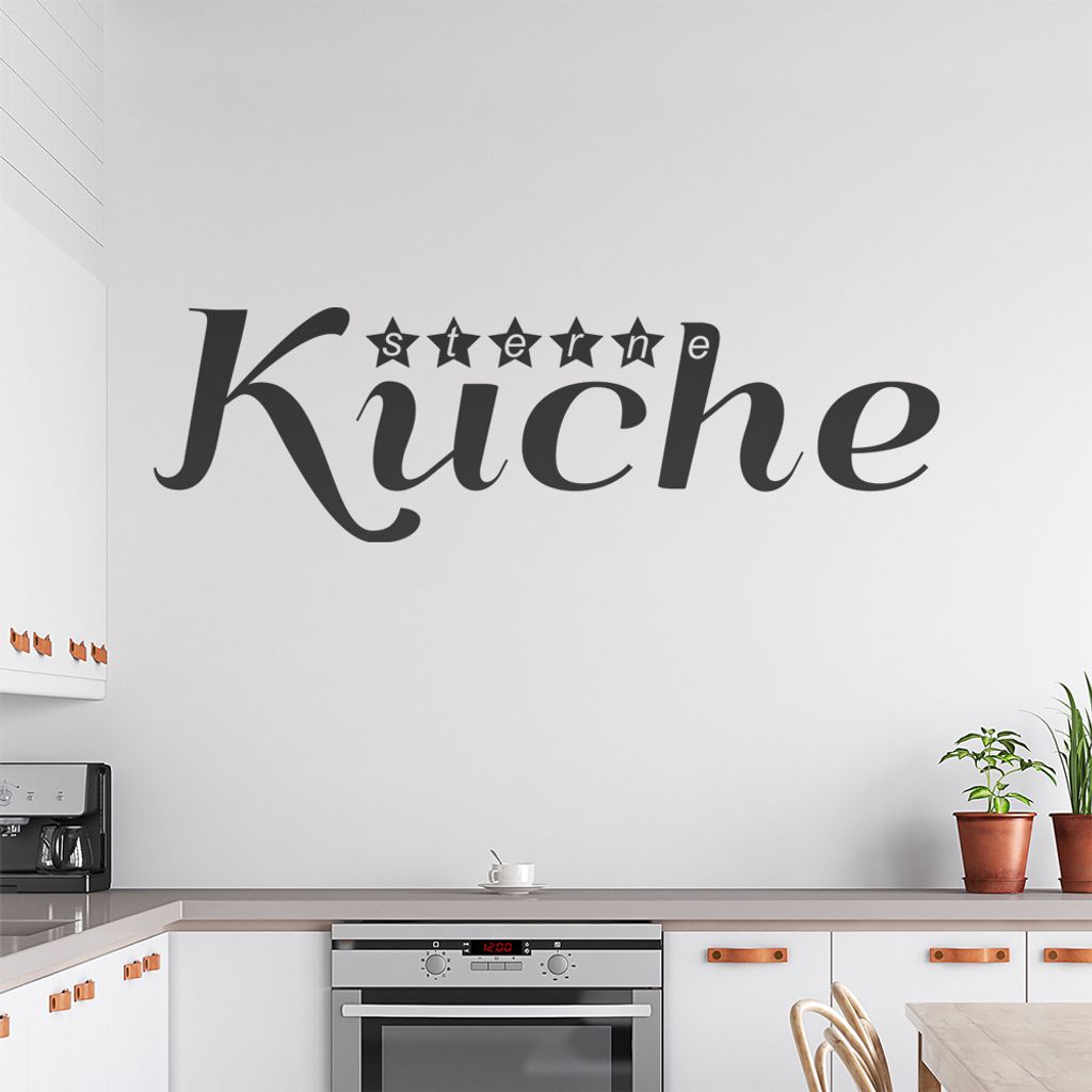 Fünf Sterneküche Wandtattoo in 6 Größen - Wandaufkleber Wall Sticker - Dekoration, Küche, Wohnzimmer, Schlafzimmer, Badezimmer