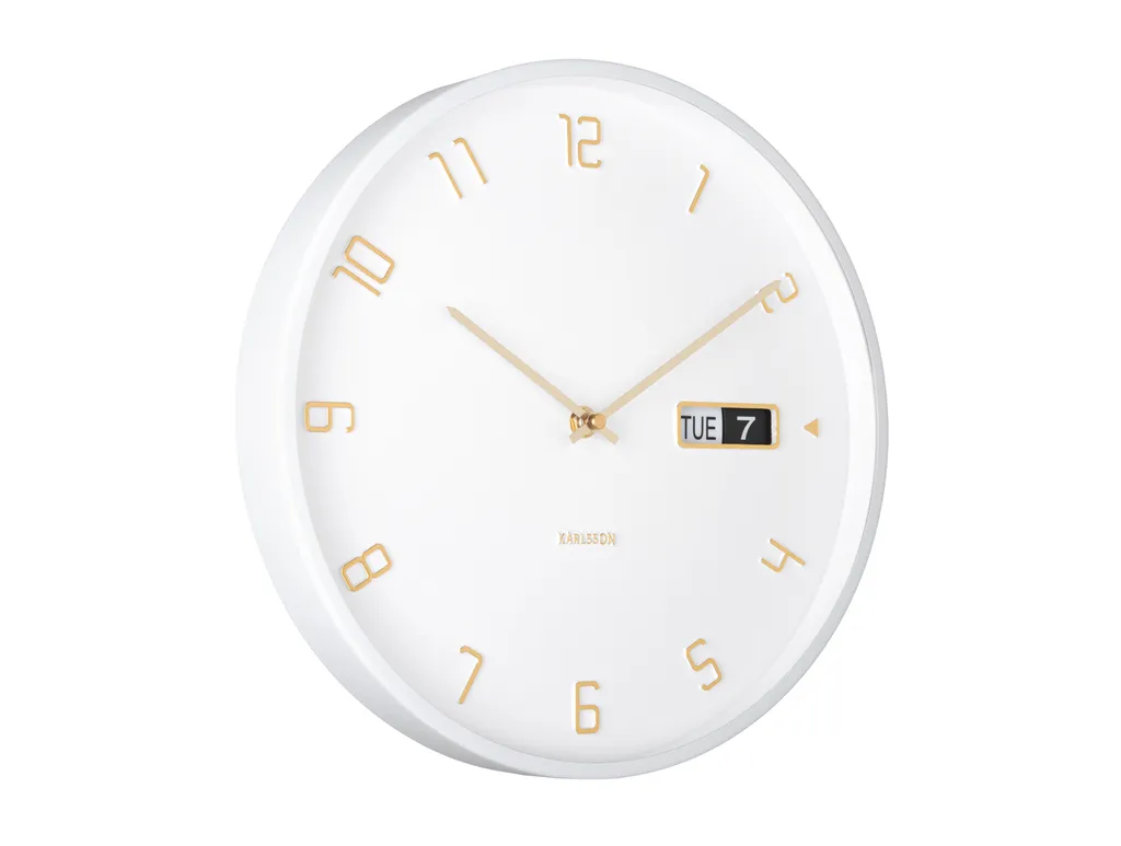 Orologio Karlsson Data Flip Bianco KA4203 - Calendario Flip Completo
