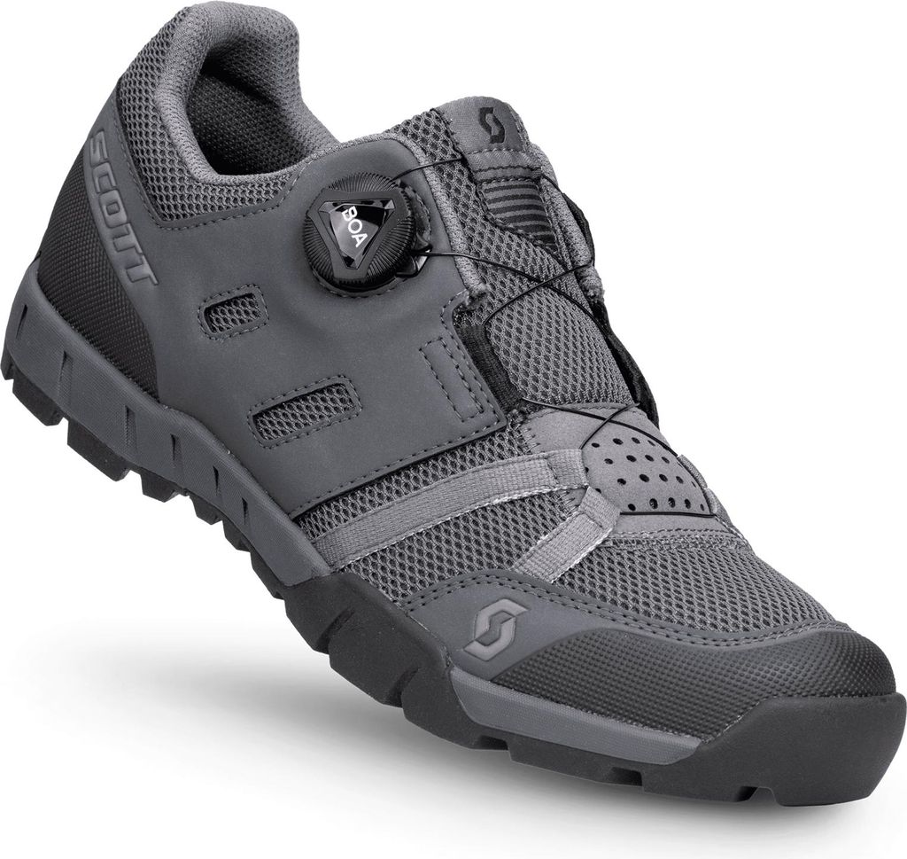 A single grey and black Scott Sport Crus-r BOA shoe is shown against a white background.