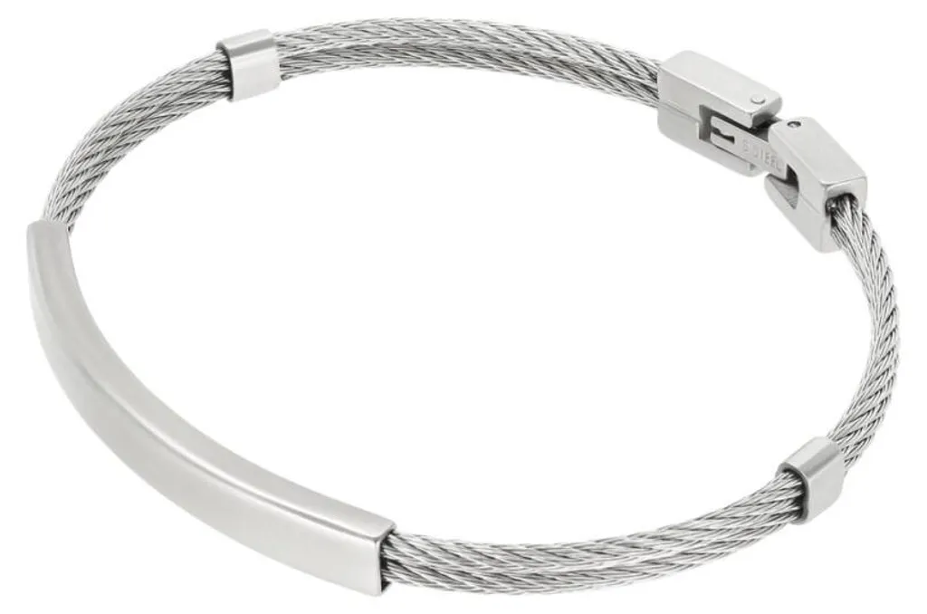 Gourmette Homme en Acier Gris Sidéral Ao Oamb4208Ss - Maille Large