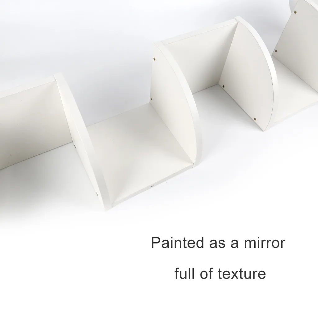 Étagère murale suspendue en zigzag blanche - Bibliothèque d'angle 123cm