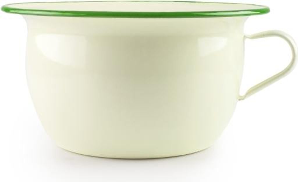 Emaille-Töpfchen mit grünem Rand 24cm 3,5l Produktbild 