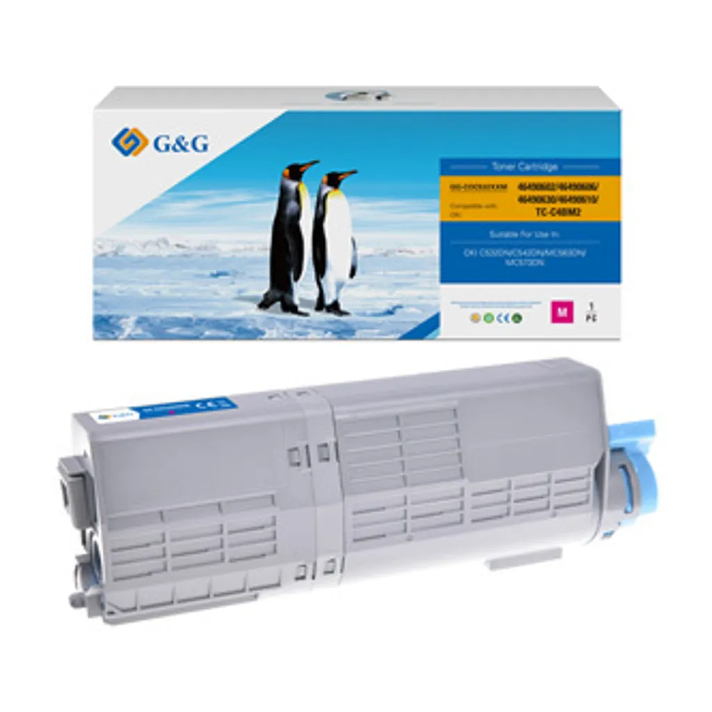 Cartouche de toner magenta pour Oki 46490606 G&G 6000 pages de qualité