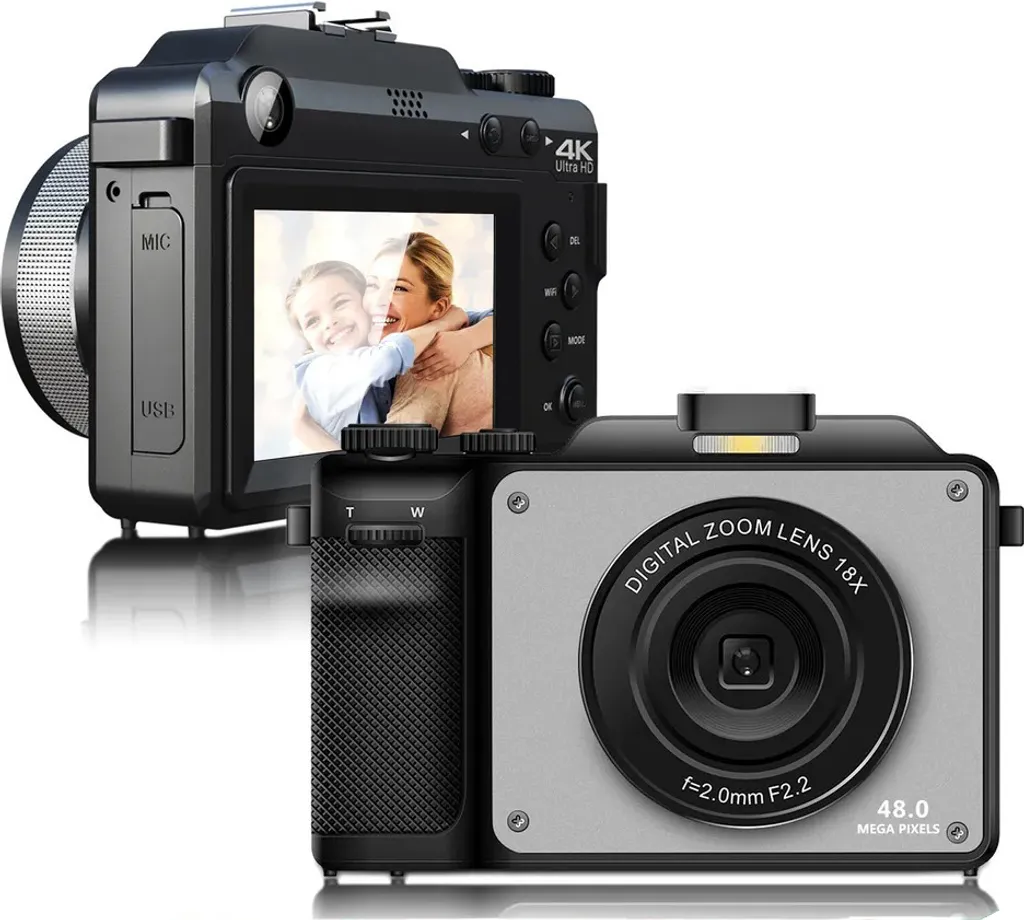 ZELURXX Fotocamera Digitale 4K 48MP Vlogging Camera per YouTube e TikTok