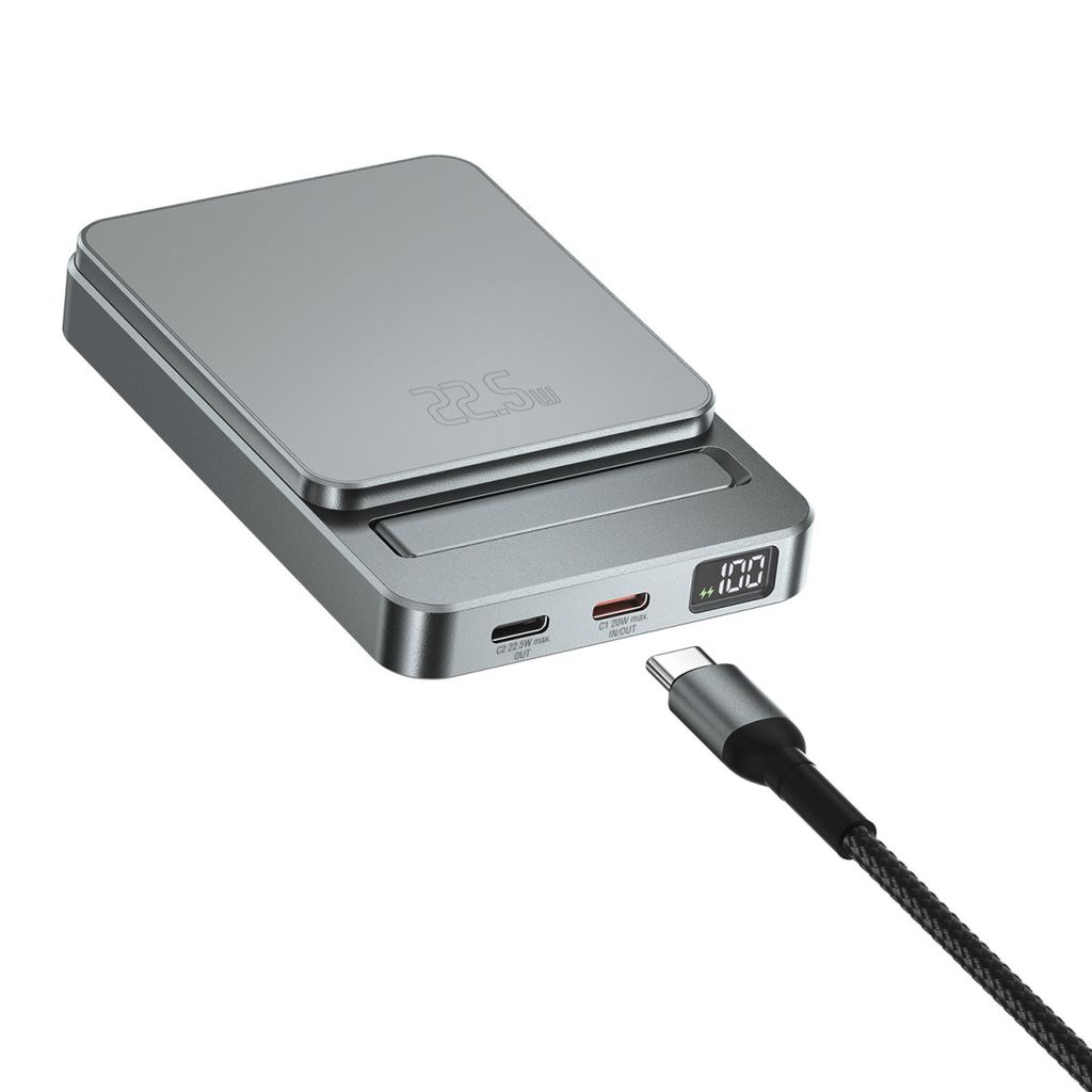 4Smarts Wireless Power Bank OneStyle, 5000 mAh, MagSafe-kompatibel - Grau