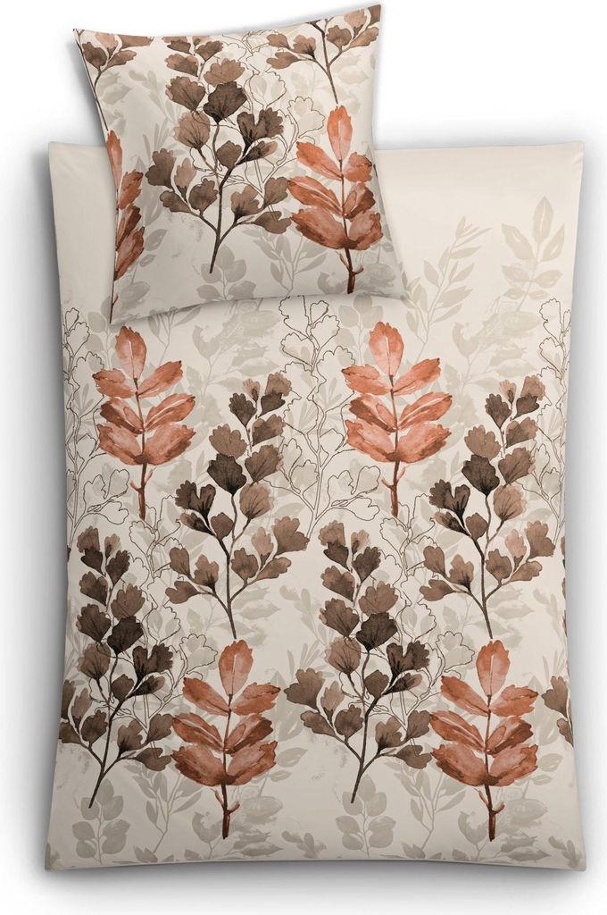 Kleine Wolke Bettwäsche Satin GRANA Macadamia 155 x 220 cm und 80 x 80 cm