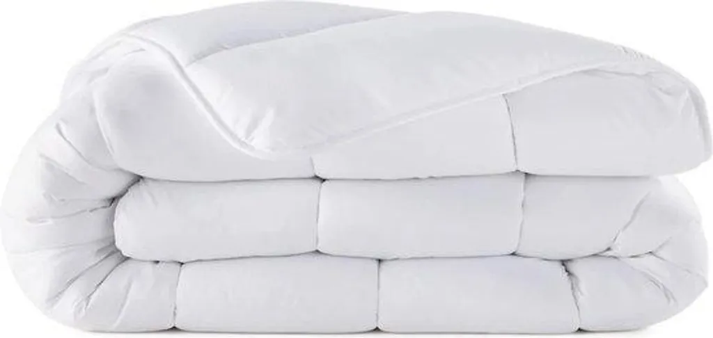 Couette légère été 240x260 cm blanche anti-acarien pour deux personnes