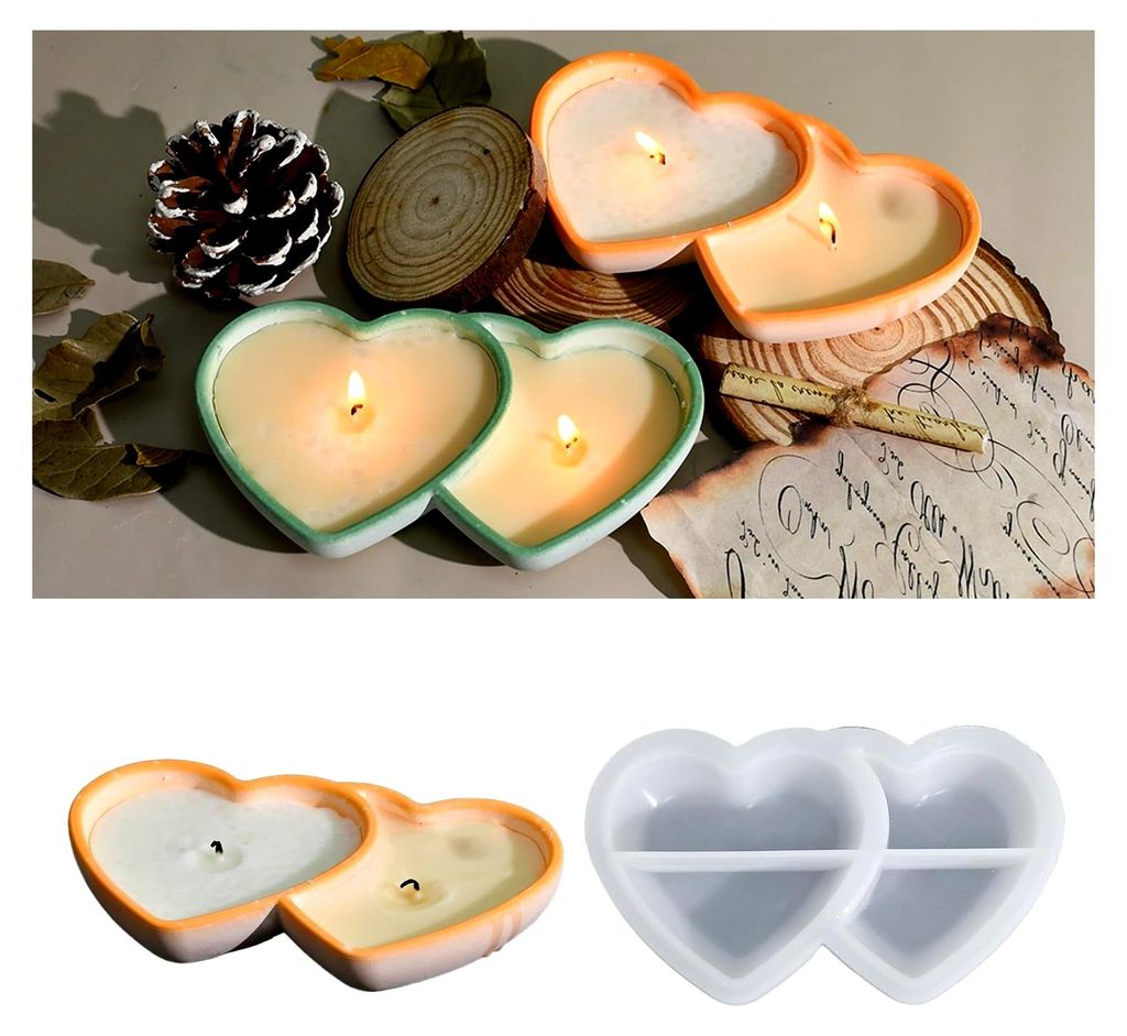 DIY Epoxidharz-Silikonform für Tabletts – Doppelte Liebe Design, geeignet für Untersetzer, Teetabletts, Obst- und Schmucktabletts, Kunsthandwer...