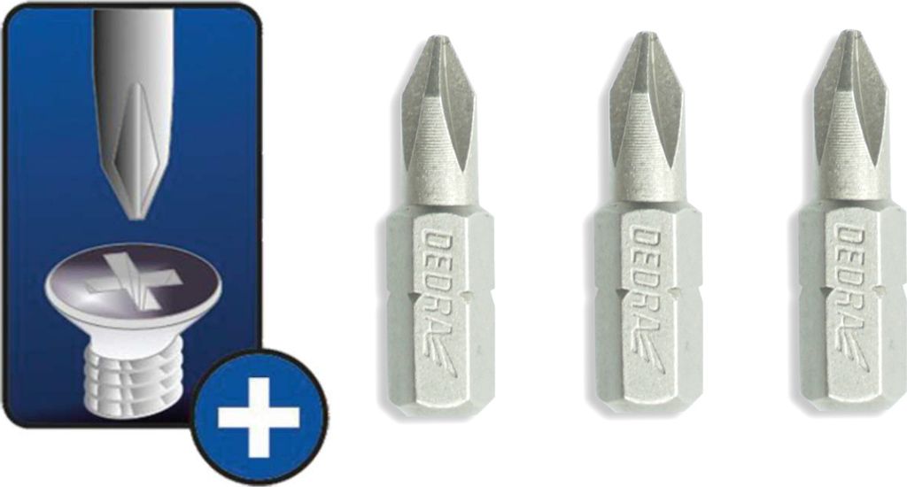 Schraubendreherbits Phillips PH0x25mm, 3er Blisterkarte