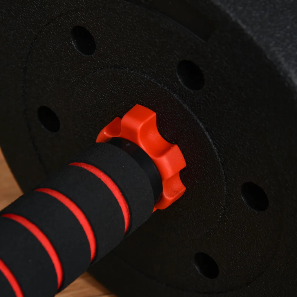 HOMCOM Kit Haltères 2-en-1 de 25 kg avec Poids Réglables et Barres en HDPE - 8