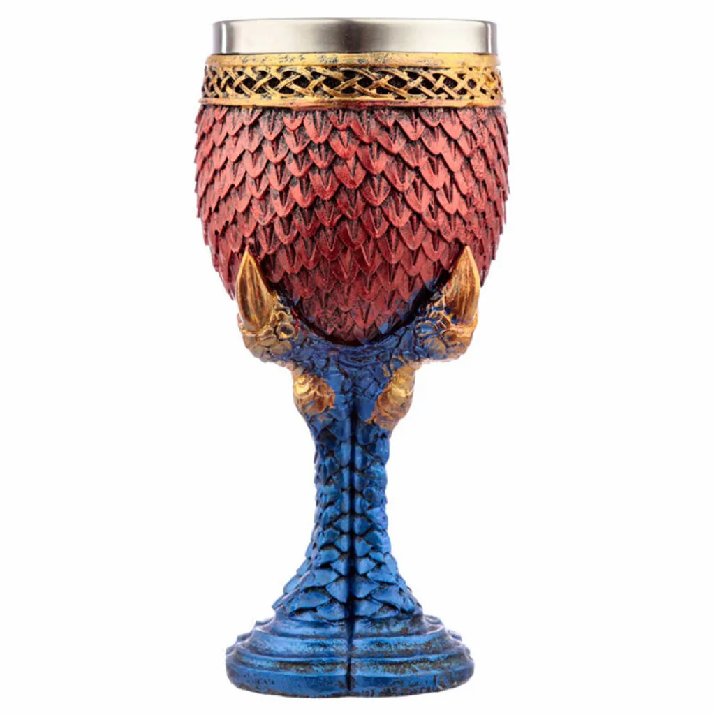 Verre à Pied Fantastique Style Gothique avec Griffe et Écailles Dragon