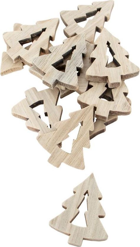 Tischdeko Holz Tannen 12 Stk. 4cm