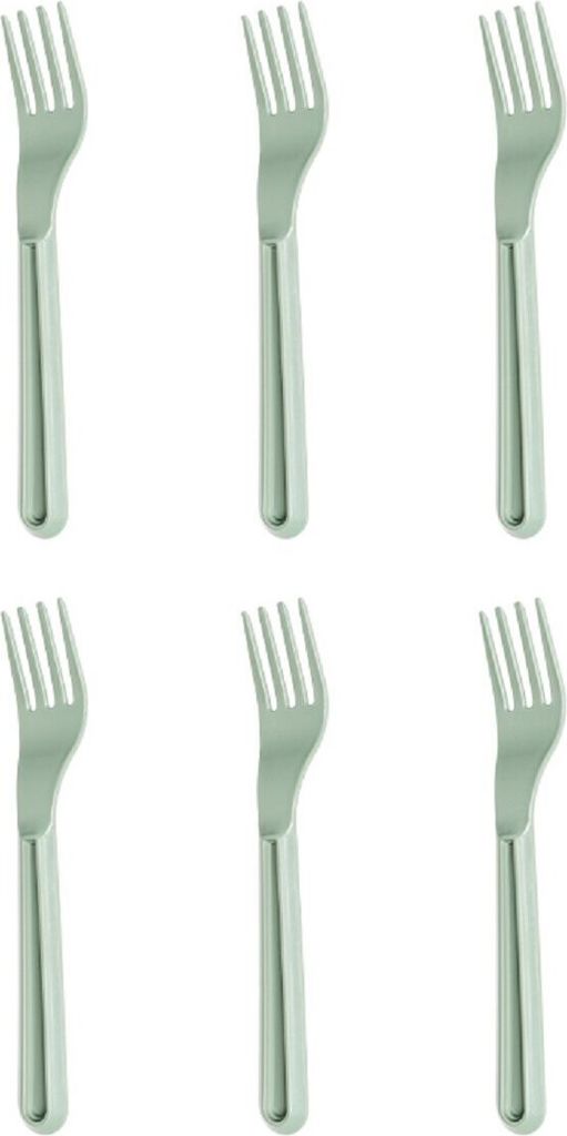 MICHELINO 6-teiliges Mehrweg Kunststoffbesteck-Set Serie Alythia Gabel Grün
