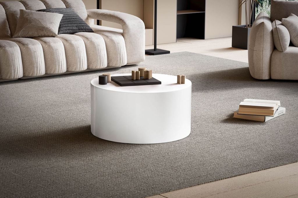 Couchtisch FineBuy Sofatisch MONOBLOC Weiß Hochglanz 60 cm Produktbild 2