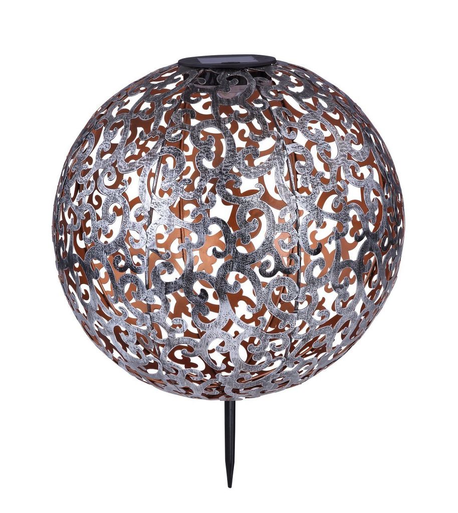 Globo Lighting Solarleuchte Metall silberfarben, antik, Produktbild 