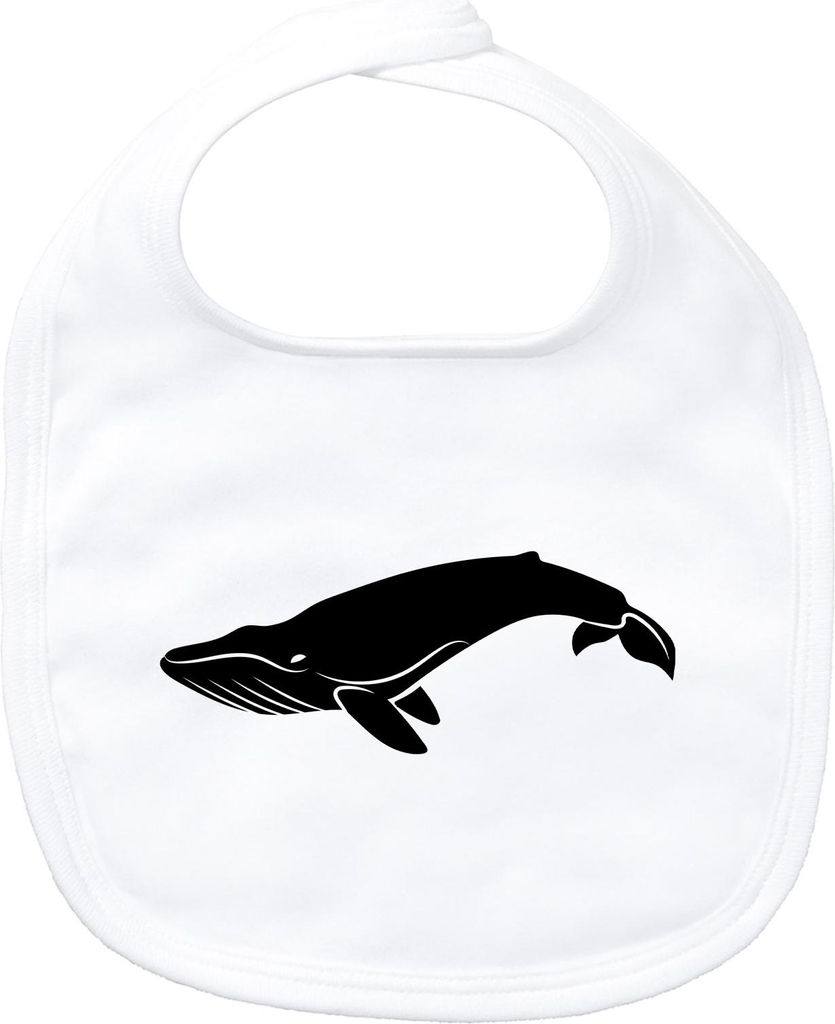 Huuraa Baby Lätzchen Wal Silhouette White Klettverschluss Baumwolle Latz Geschenkidee