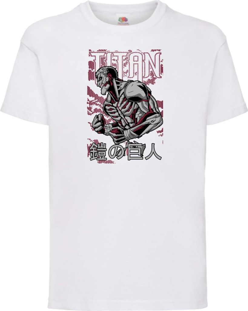 Kinder T-Shirt Attack Anime On Titan 04 Monster Titan, 5-6 Jahr - 116 / Weiß