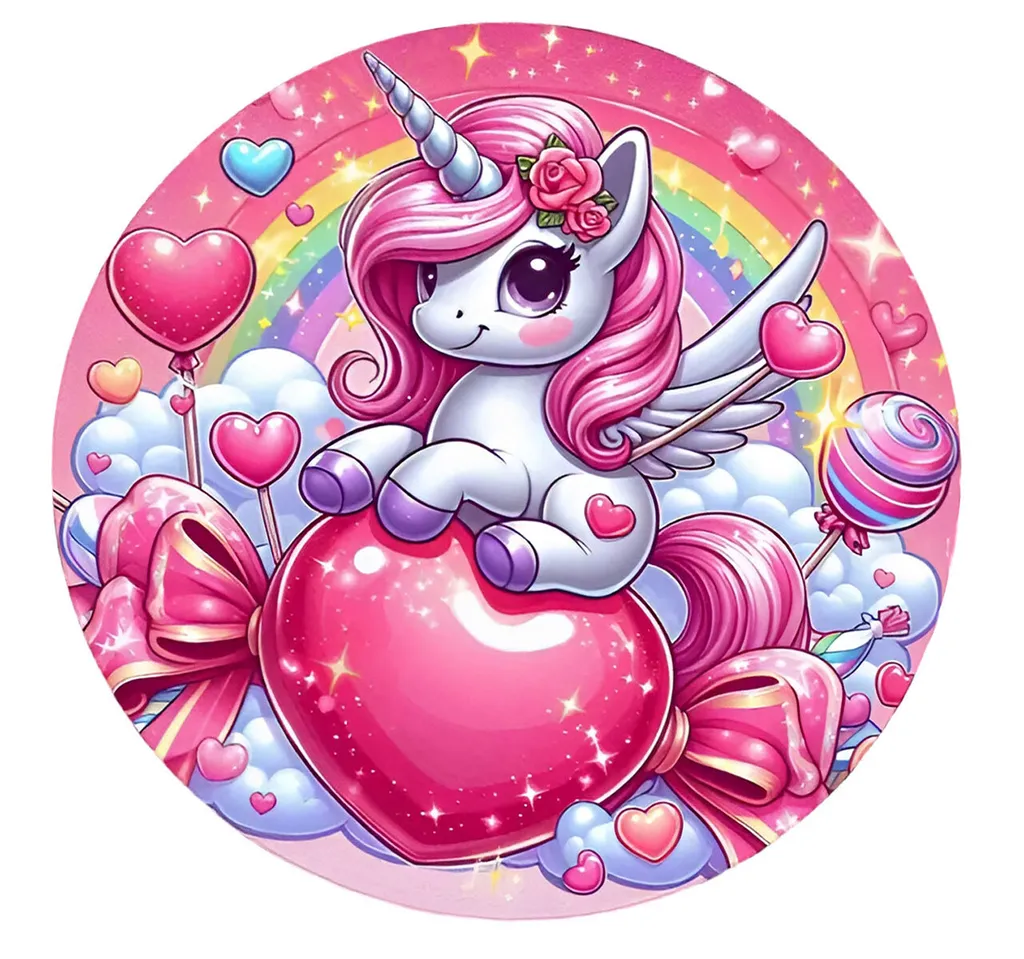 Tapis de jeu Licorne 120cm - Créez un coin lecture rose et cosy