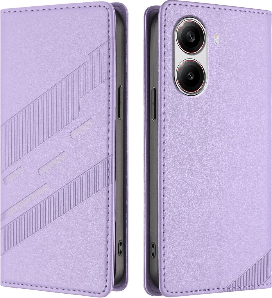 Hülle für Xiaomi Redmi Turbo 4 /Poco X7 Pro 5G, Kunstleder Brieftaschen Handyhülle mit Kartenfach und Standfunktion Violett