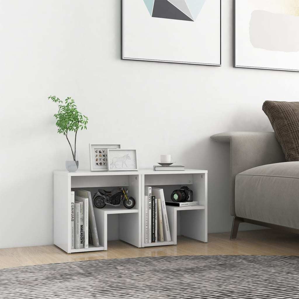 vidaXL Comodini, set da 2 pezzi, bianco, 40x30x40 cm, Immagine del prodotto 