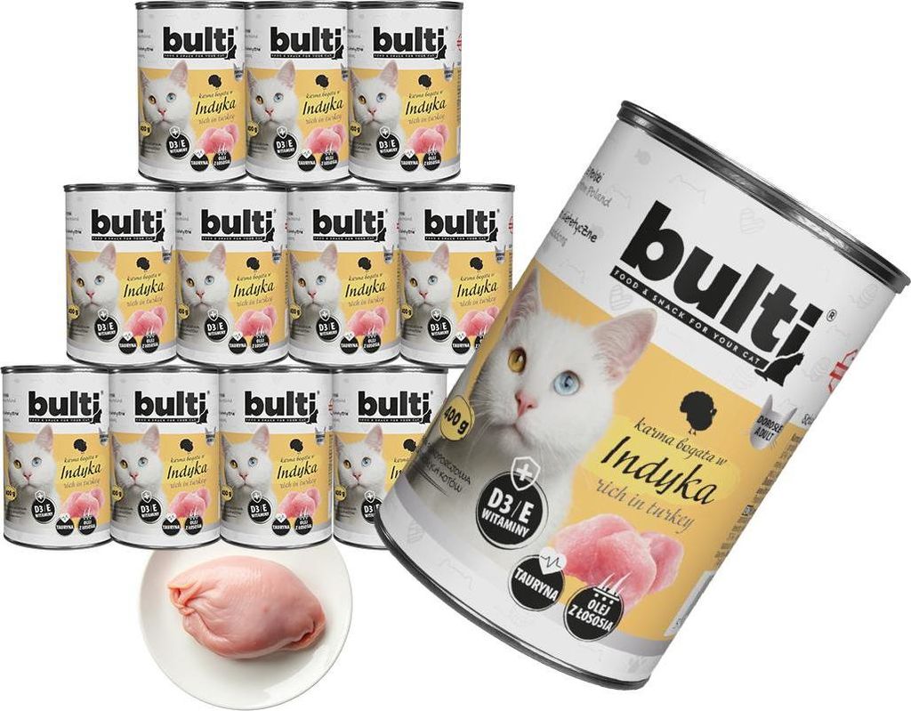 Bulti | Mokré krmivo pro kočky – 12 × 400 g – 65 % masa – Obrázek produktu 