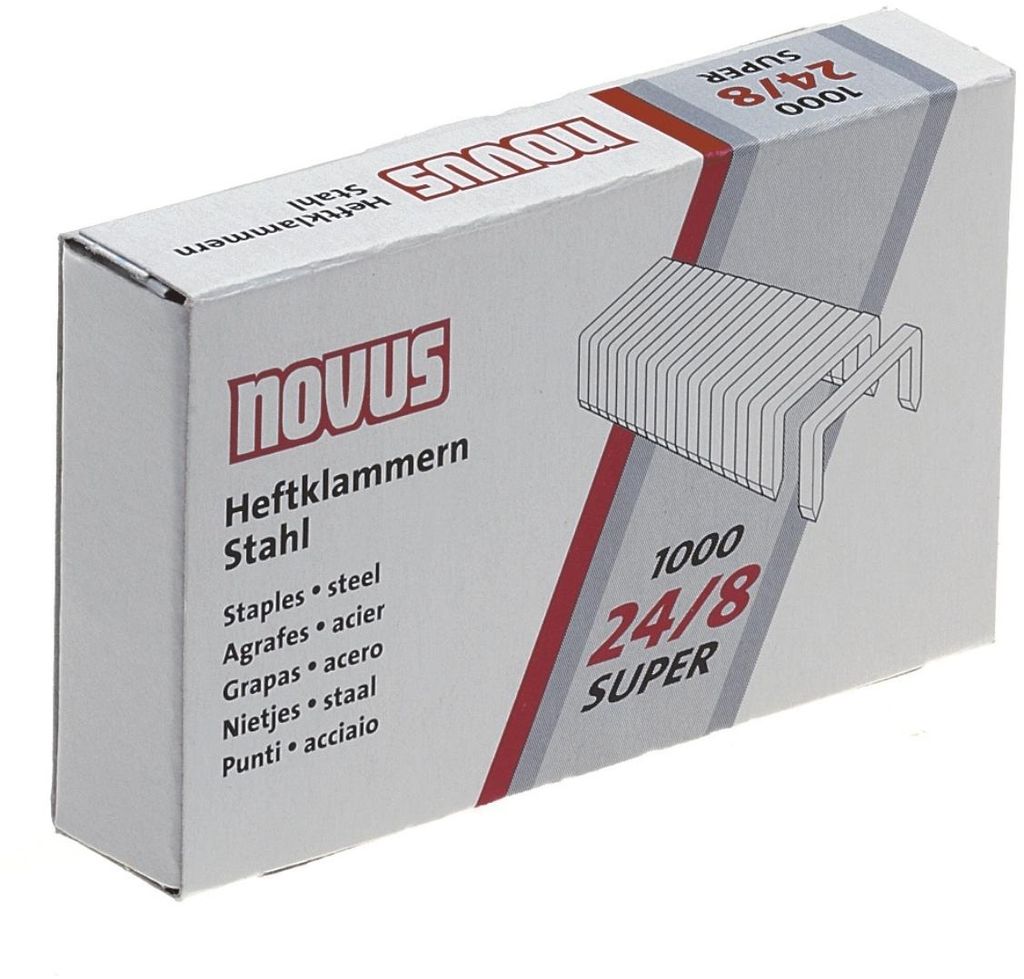 NOVUS Heftkalmmern 24/8 SUPER, Stahldraht, Kapazität 50 Produktbild 