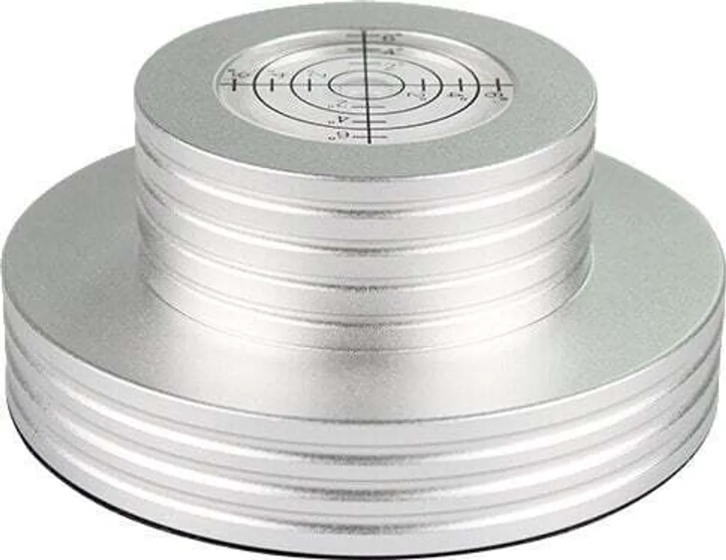 Muziker Stabilisateur de Disque Vinyle en Aluminium Argent avec Niveau