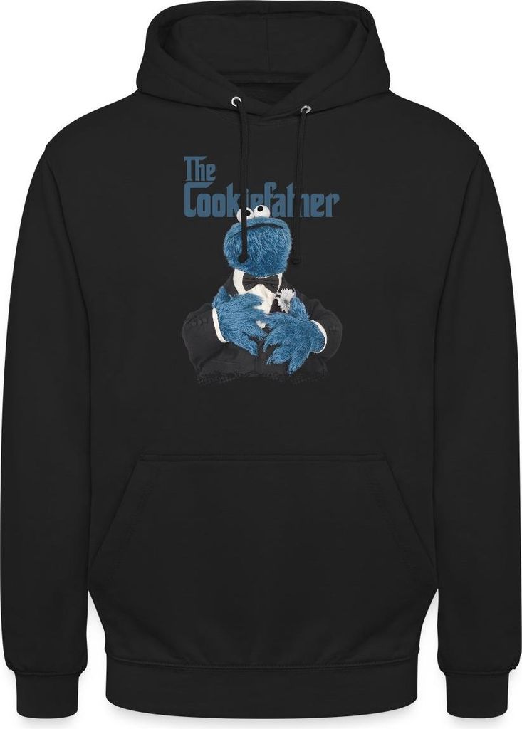 Spreadshirt Sesamstraße The Cookiefather Uni Hoodie, XXL, Schwarz
