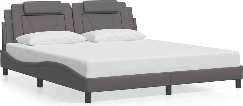 vidaXL Bettgestell "Viana" ohne Matratze Grau 180x200 cm Kunstleder