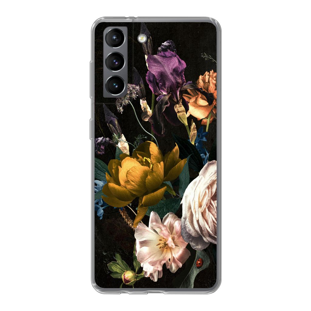 MuchoWow Handyhülle Schutzhülle Hülle für Samsung Galaxy S21 Blumen - Blumenstrauß - Muster Silikon Softcase Handy Hülle - Softcase