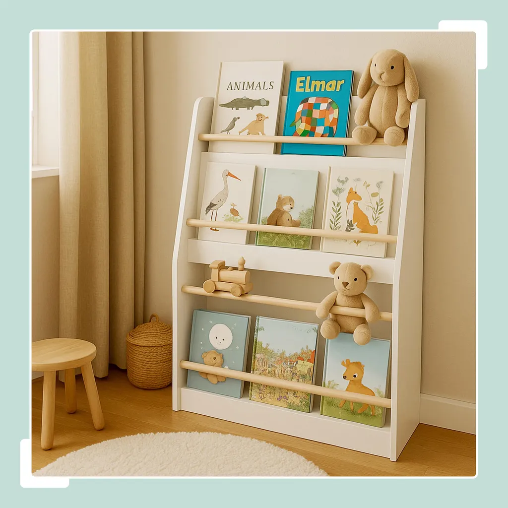Relaxdays Bibliothèque enfants 3 compartiments Meuble de rangement jouets - 2
