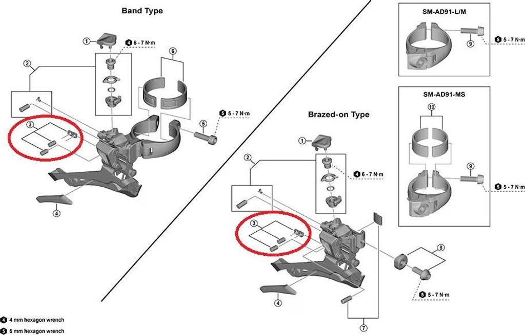 SHIMANO Anschlagsschrauben für FD-U6030, mit Platte - präzise Einstellung der...