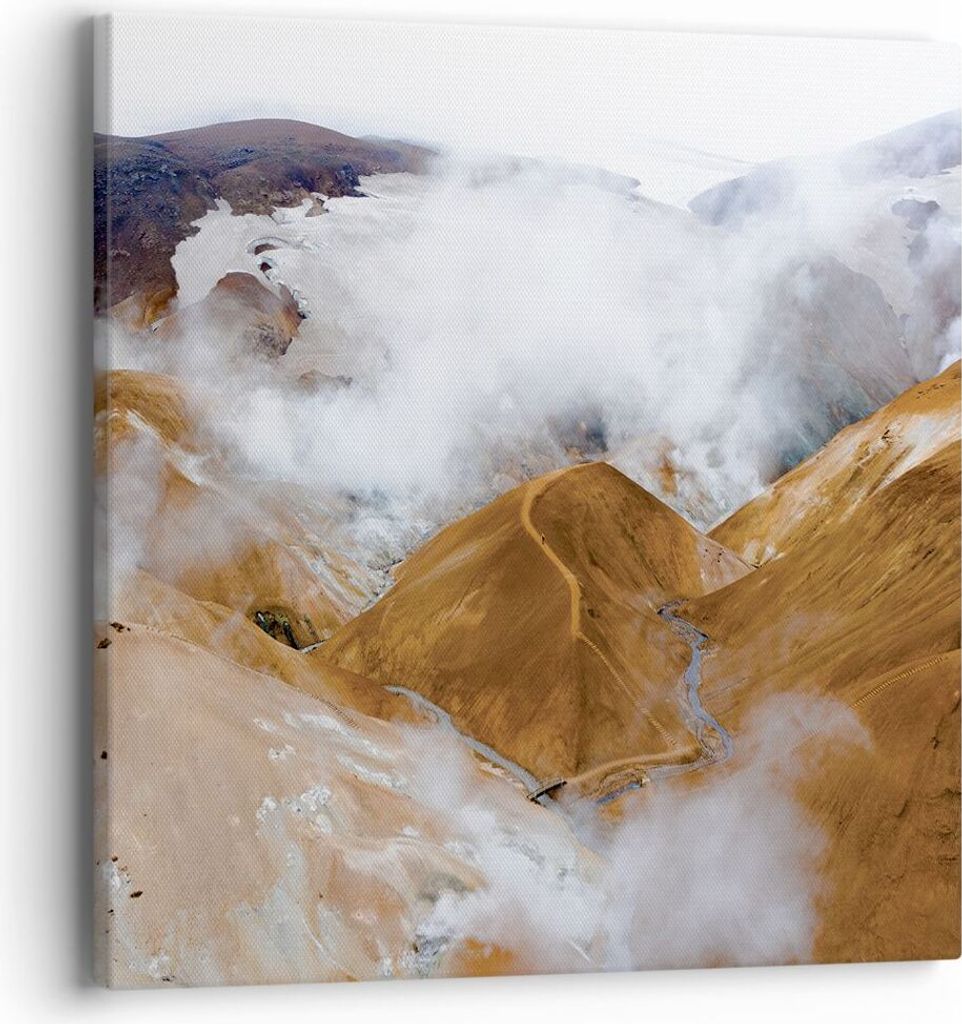 Bild auf Leinwand - Leinwandbild - Einteilig - Berge Wolken Landschaft - 40x40cm - Wand Bild - Wanddeko - Wandbilder - Leinwanddruck - Bilder - Wan...