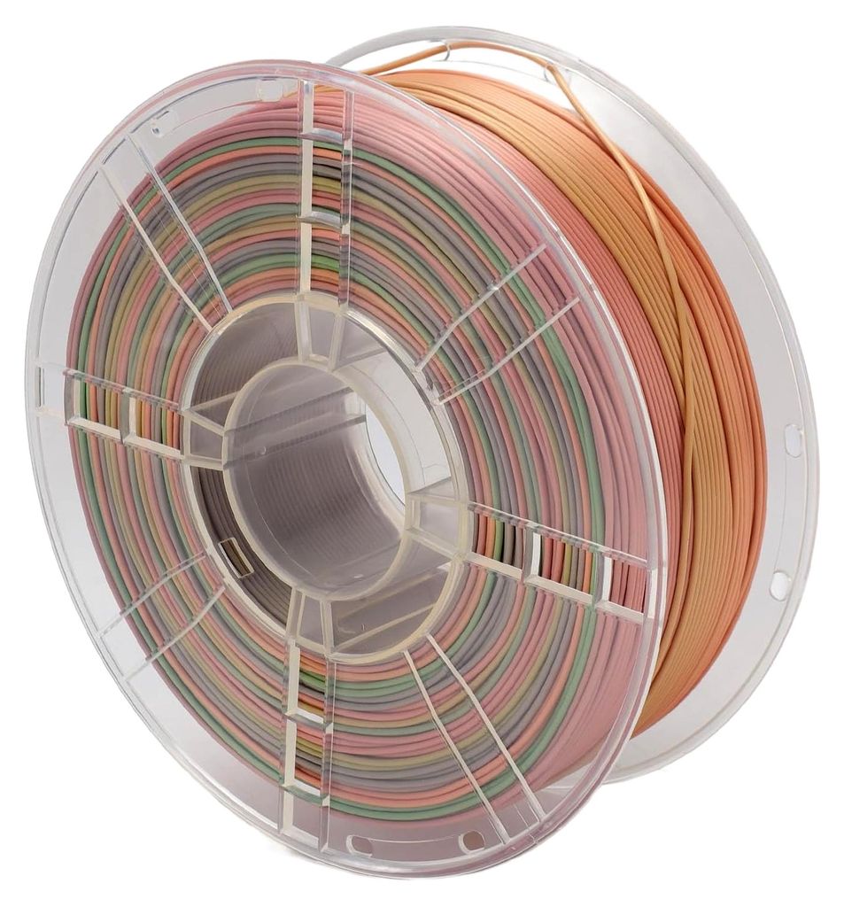 3D-Seiden-PLA-Filament, Mehrfarbige Farbverläufe für FDM-3D-Drucker, 1,75 mm, Mattes, Umweltfreundliches Filament für Kunst und Handwerk