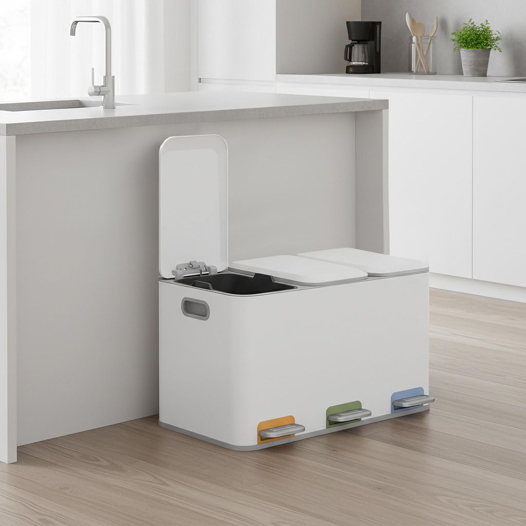 SONGMICS HOME třídič odpadu se 3 vnitřními koši o objemu 15 Obrázek produktu 