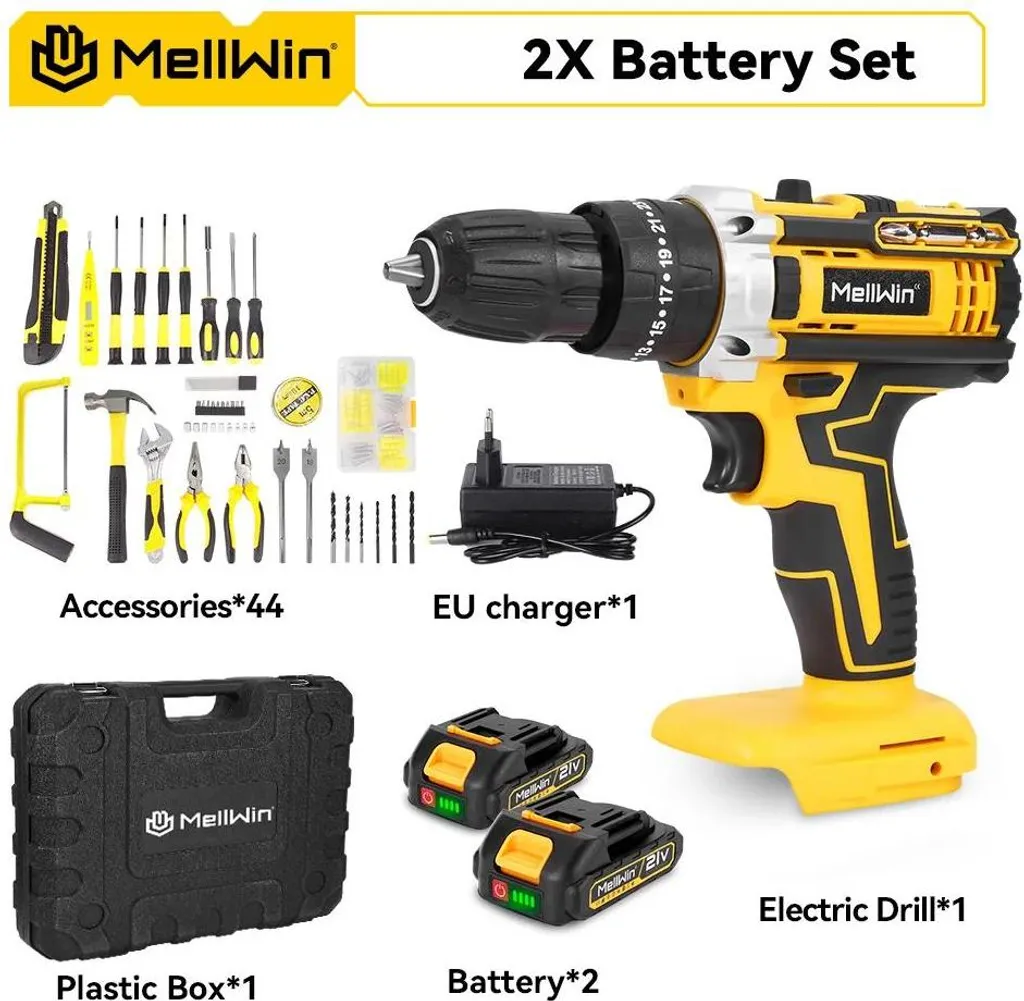 Torque Trapano Avvitatore 21V Professionale: 3 Funzioni e 2 Batterie - 2