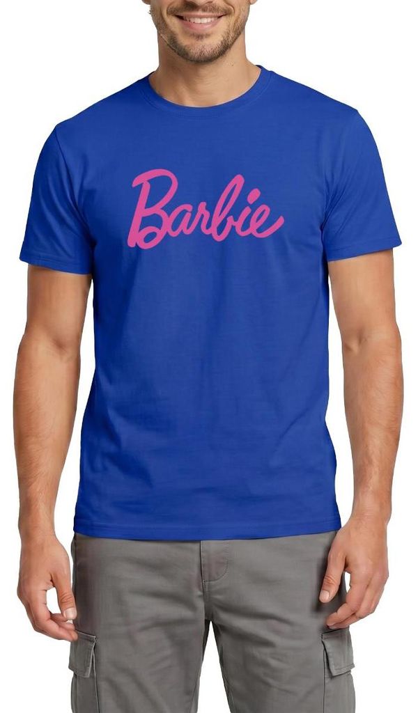 Spreadshirt Barbie Klassisches Logo Männer T-Shirt, M, Dunkelblau