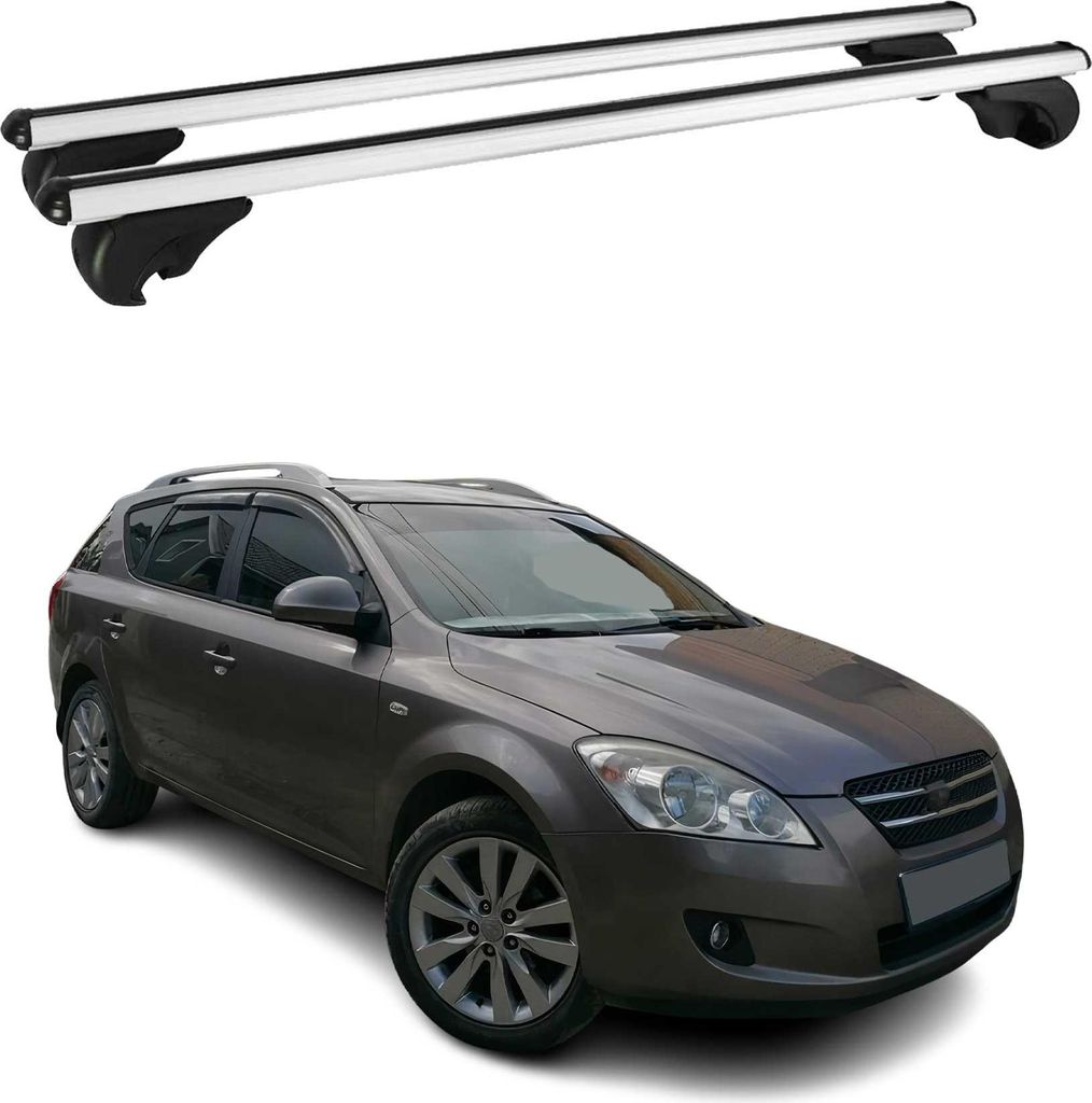 Dachträger Grundtäger für Kia Ceed Kombi 2006-2018 75kg Aluminium Silber 2 tlg