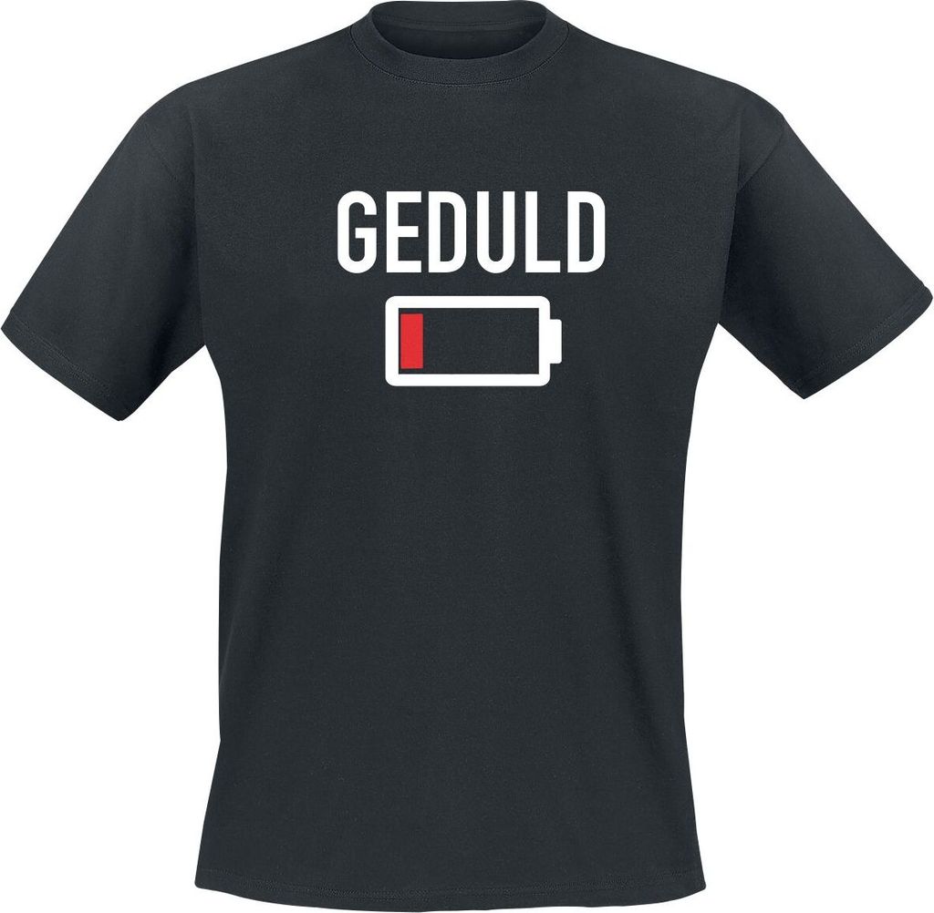 Sprüche T-Shirt Herren Geduld schwarz Funartikel, Sprüche 100% Baumwolle L