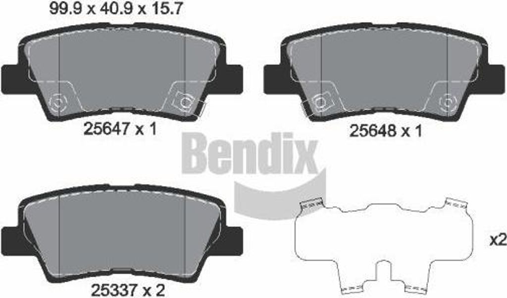 BENDIX Braking BPD2257 Bremsbelagsatz, Scheibenbremse OE 583023LA10 kompatibel mit Grandeur, Optima