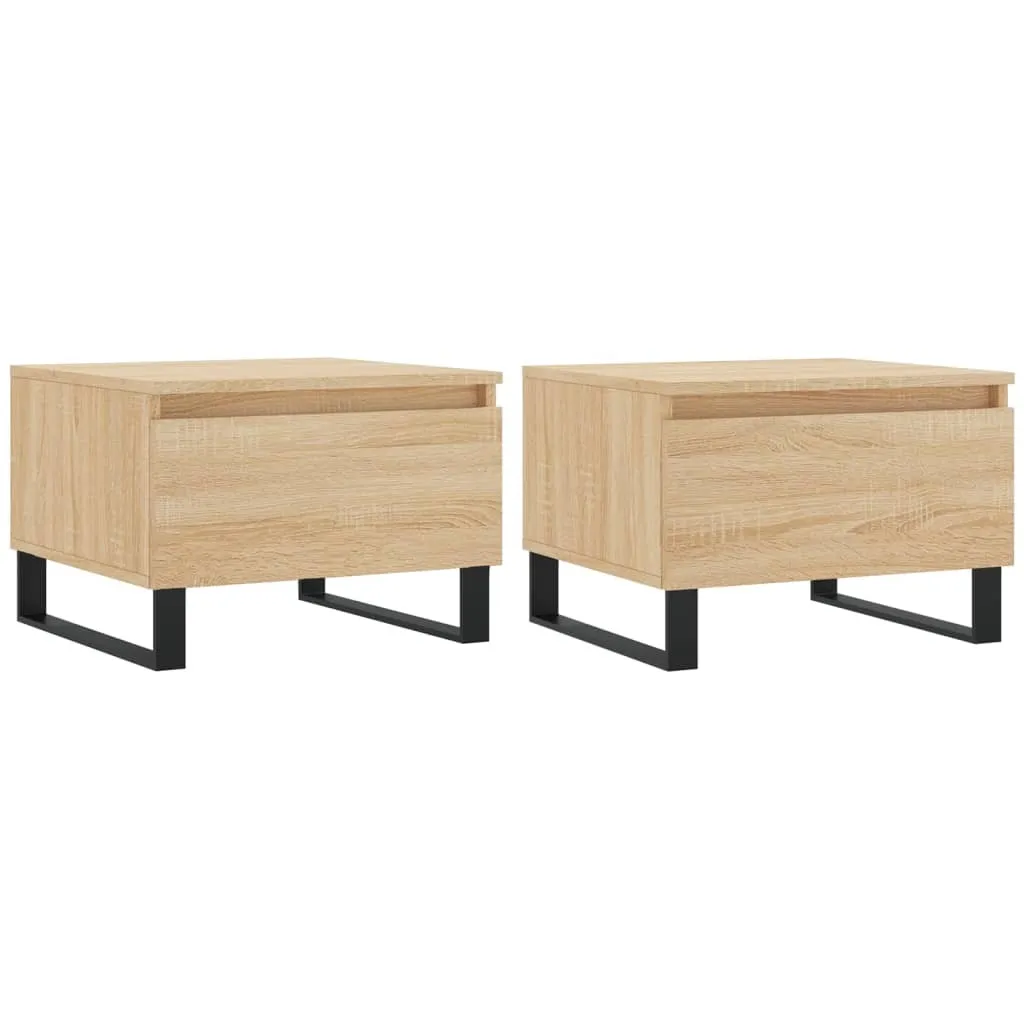 Tavolini 2 pz. rovere Sonoma 50x46x35 cm materiale a base di legno