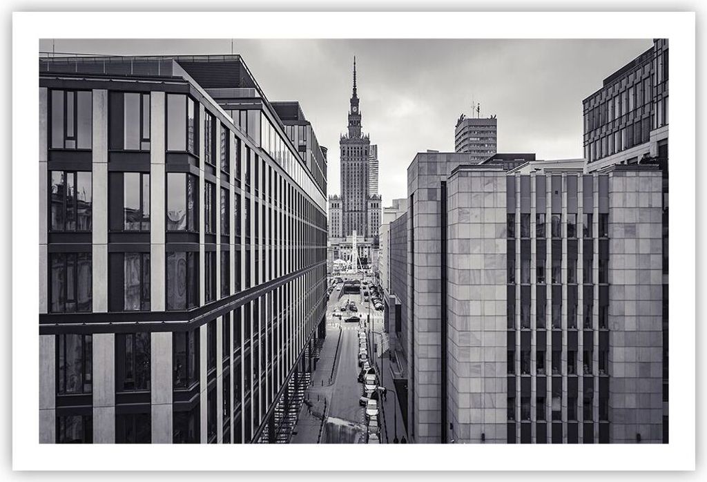 Poster - Poster ohne Rahmen - Warschau Palast Kultur - 91,5x61 cm - Wand Bild - Wanddeko - Wandbilder - Kunstposter - Wandposter - Bilder - Kunstdr...