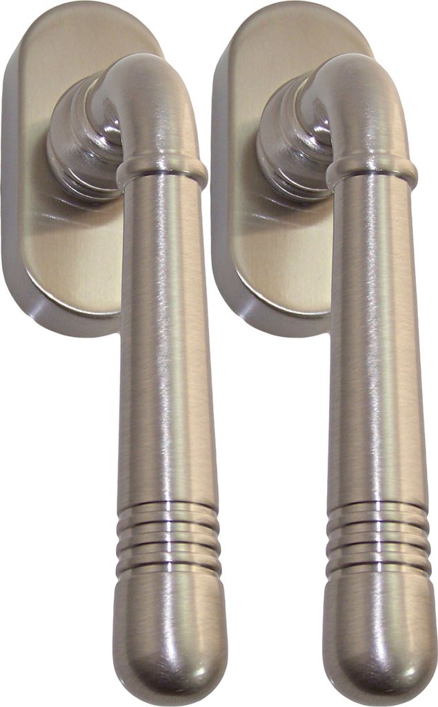 Massiv Messing Fenstergriff Set 2 x FG Helena Prime 0950 Nickelmatt Fensterbeschlag