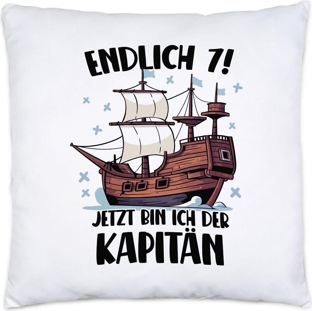 Geburtstag 7 Jahre Kissen inkl. Füllung 7 Jahre 7. Geburtstag Pirat Piraten Motto
