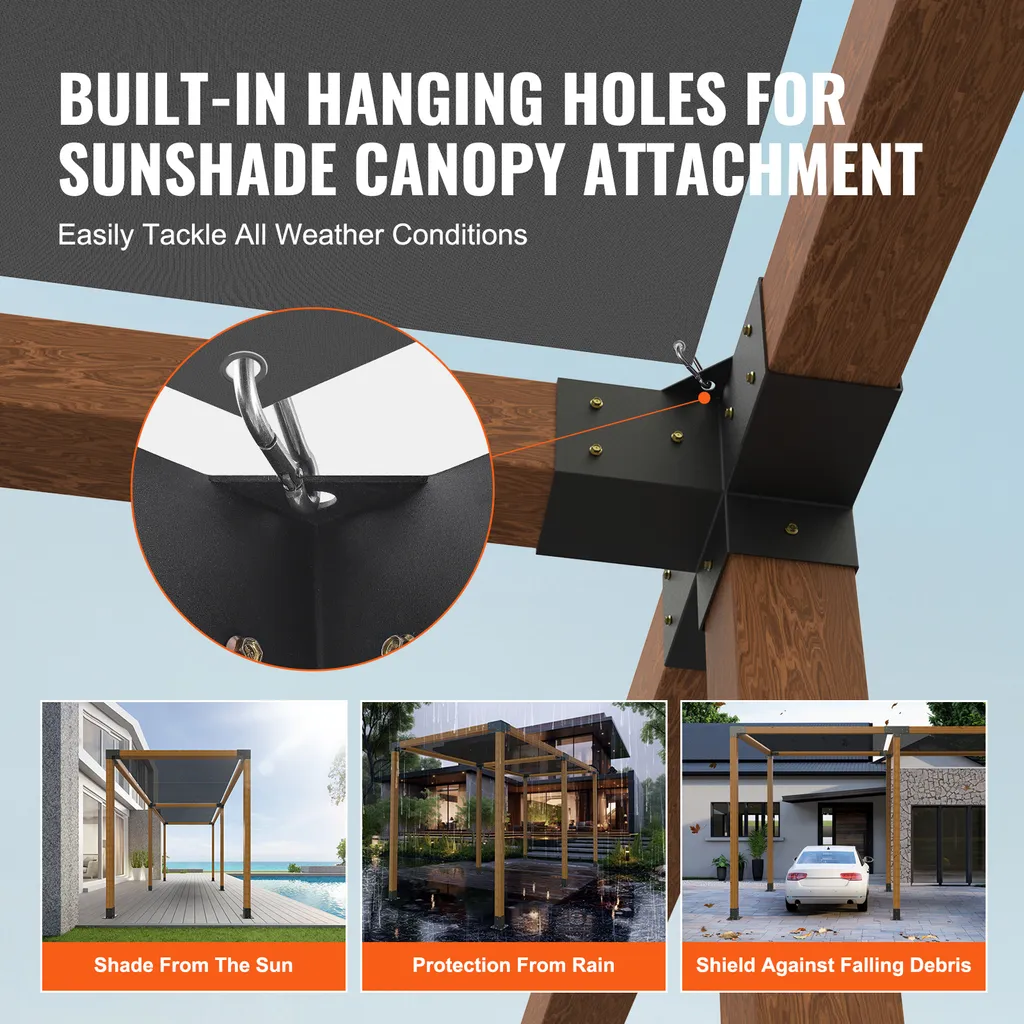 Kit de Fixation Pergola pour Poutre Bois : Support d'Angle 90° Acier Robuste