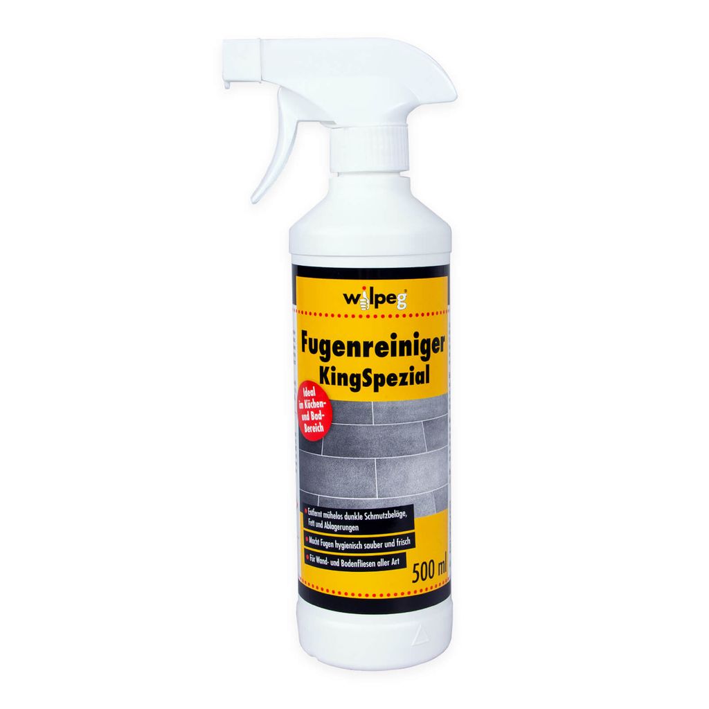 WILPEG Fugenreiniger 500 ml KingSpezial - Reiniger für Fugen - an Wand und Boden - in Bad und Küche, effektive Fugenreinigung, Badreiniger, Fugen...