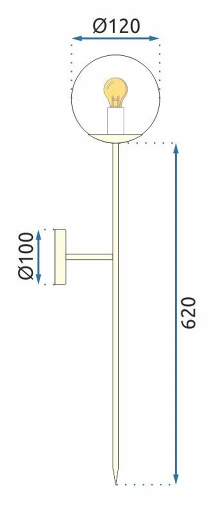 Lampada Parete 120cm tooLight App579-1W Nero - Robusta e Facile - 5